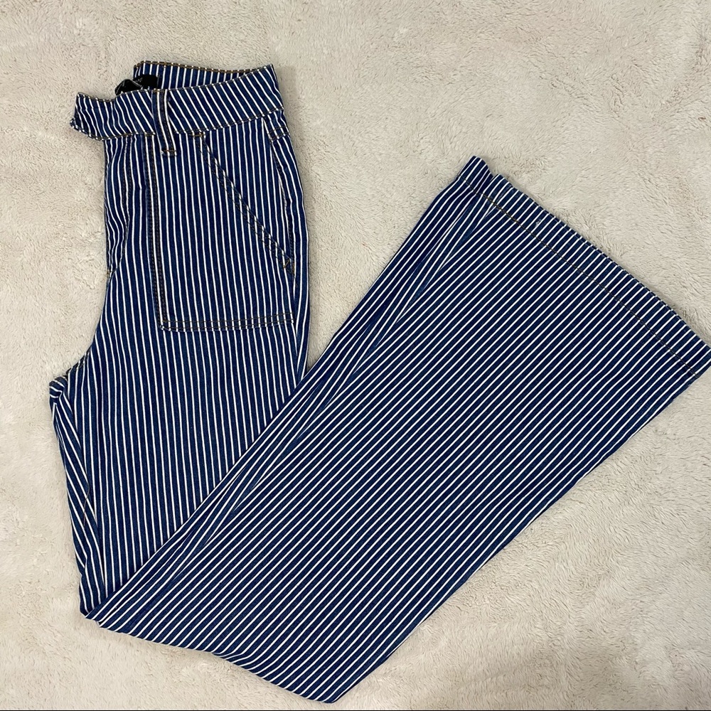 Forever 21 Striped Flared Jeans
